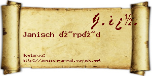 Janisch Árpád névjegykártya